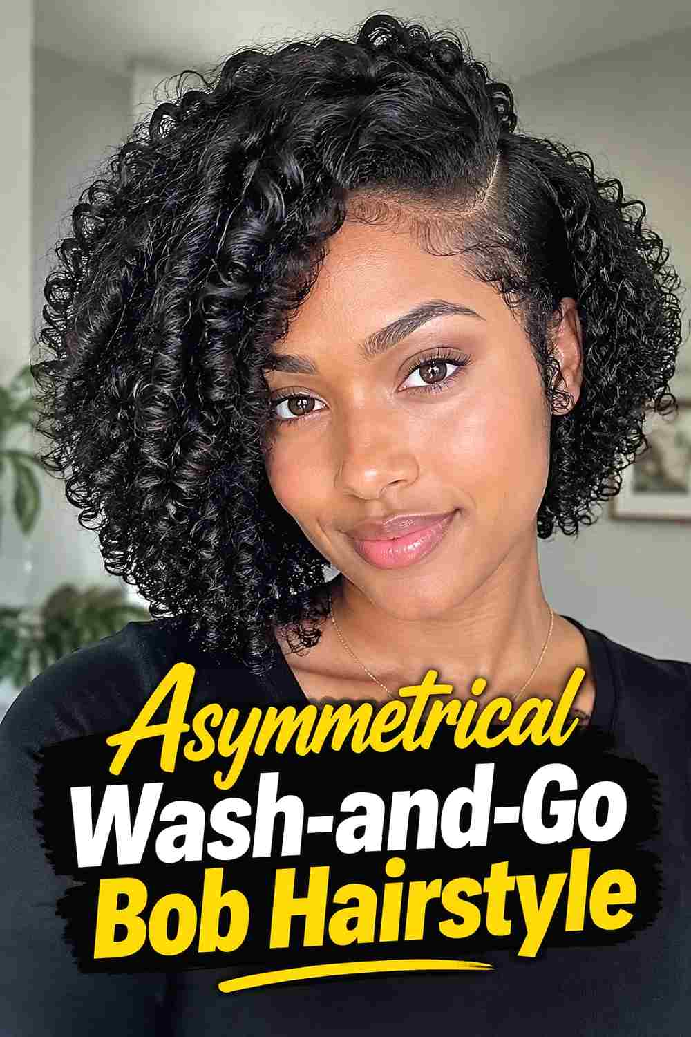 17. Asymmetrical Wash And Go Bob Hairstyle
