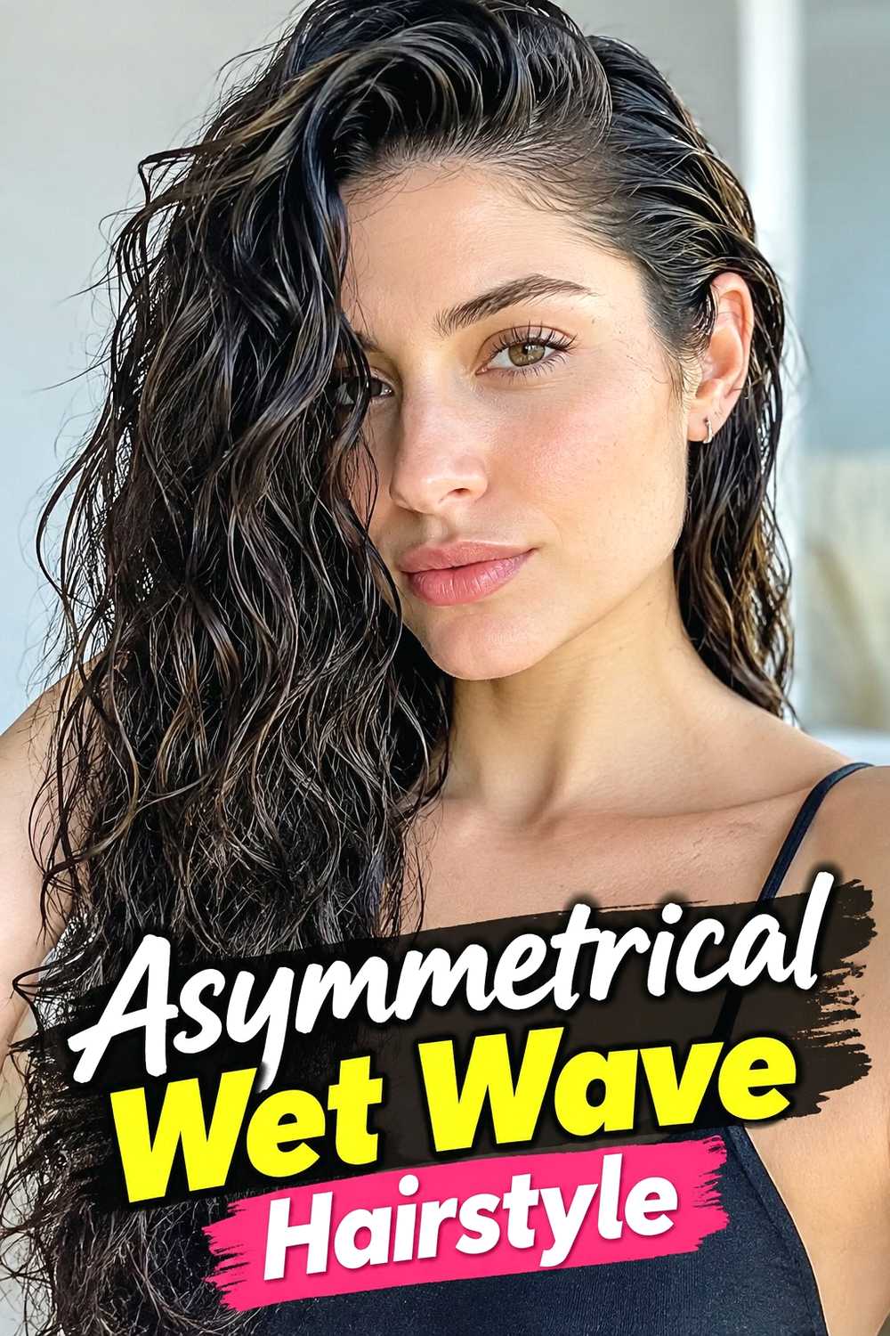 10. Asymmetrical Wet Wave Hairstyle