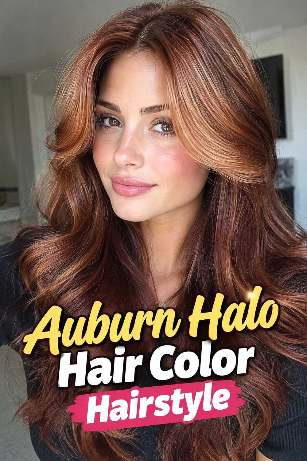 6. Auburn Halo Hair Color Hairstyle