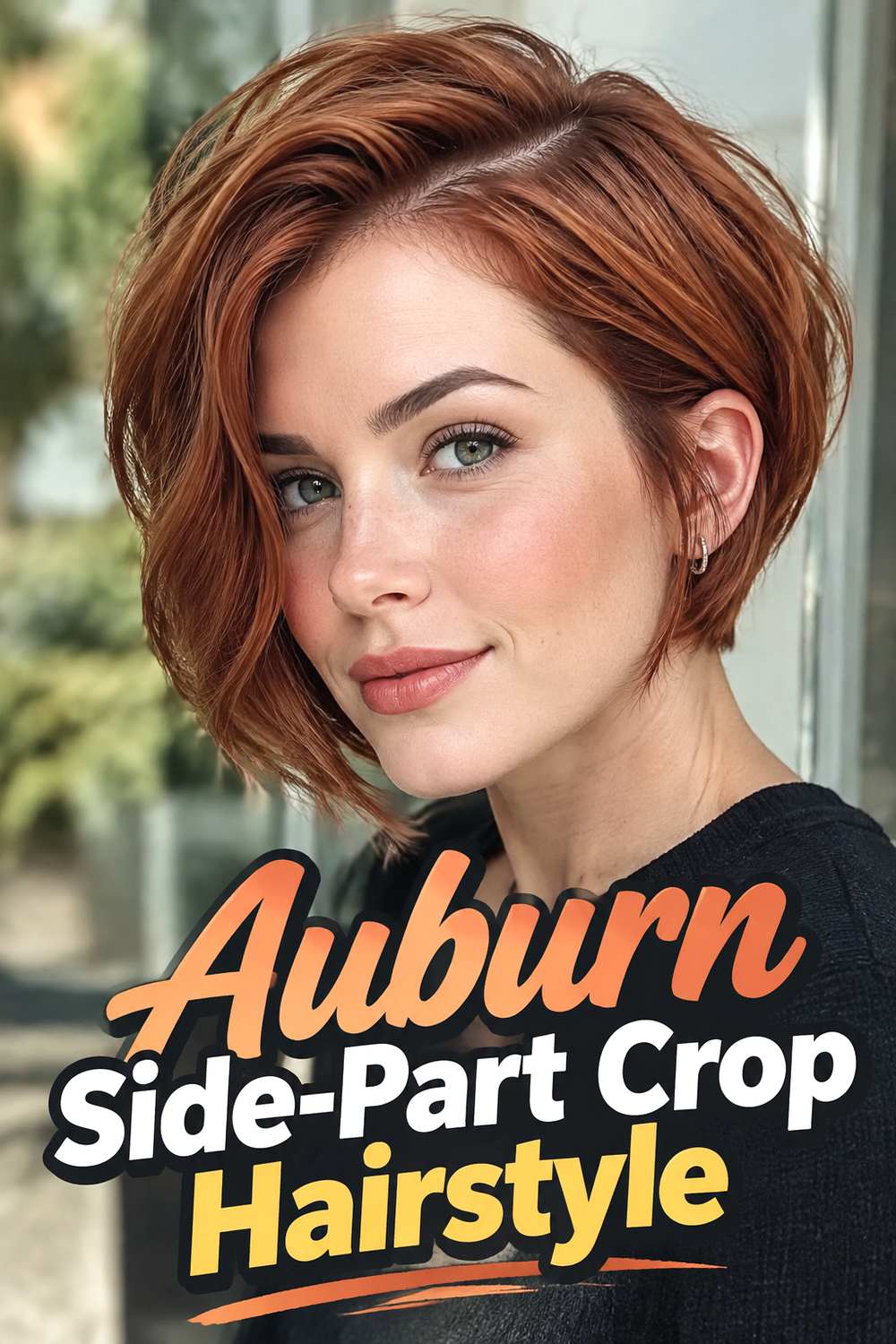 Auburn Side-Part Crop Hairstyle