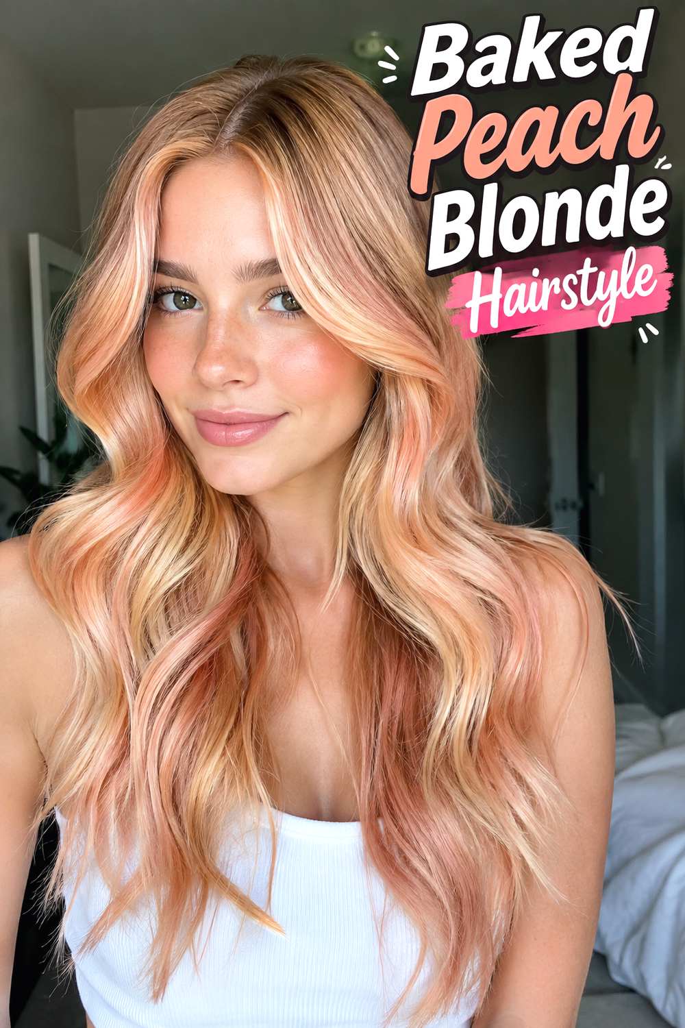 Baked Peach Blonde Hairstyle