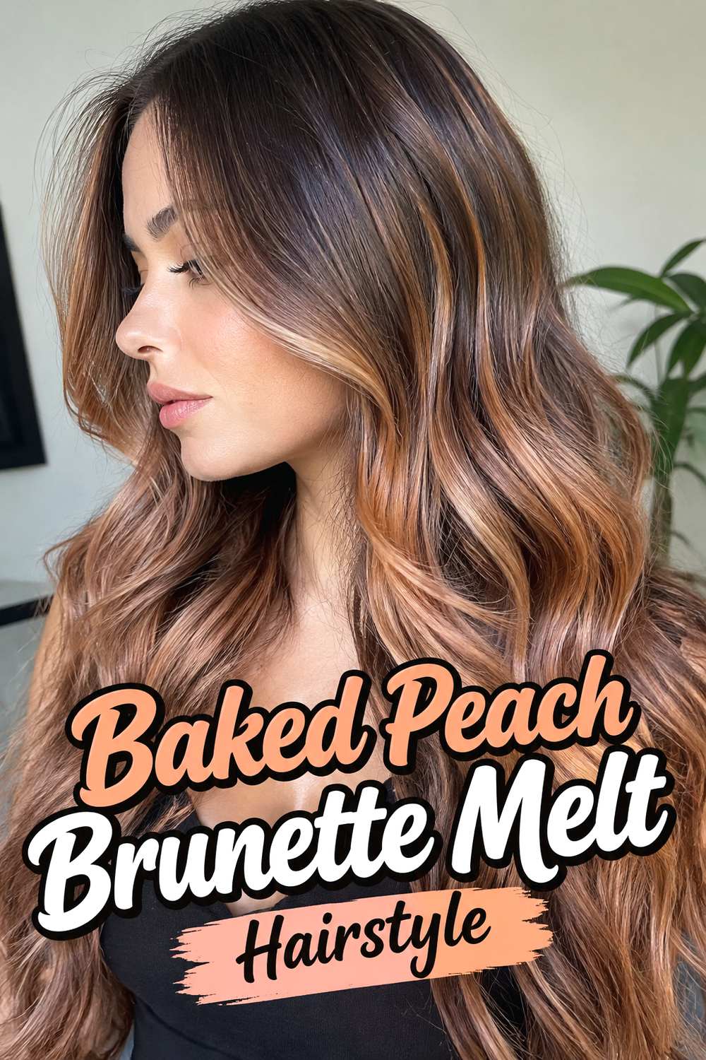 Baked Peach Brunette Melt Hairstyle