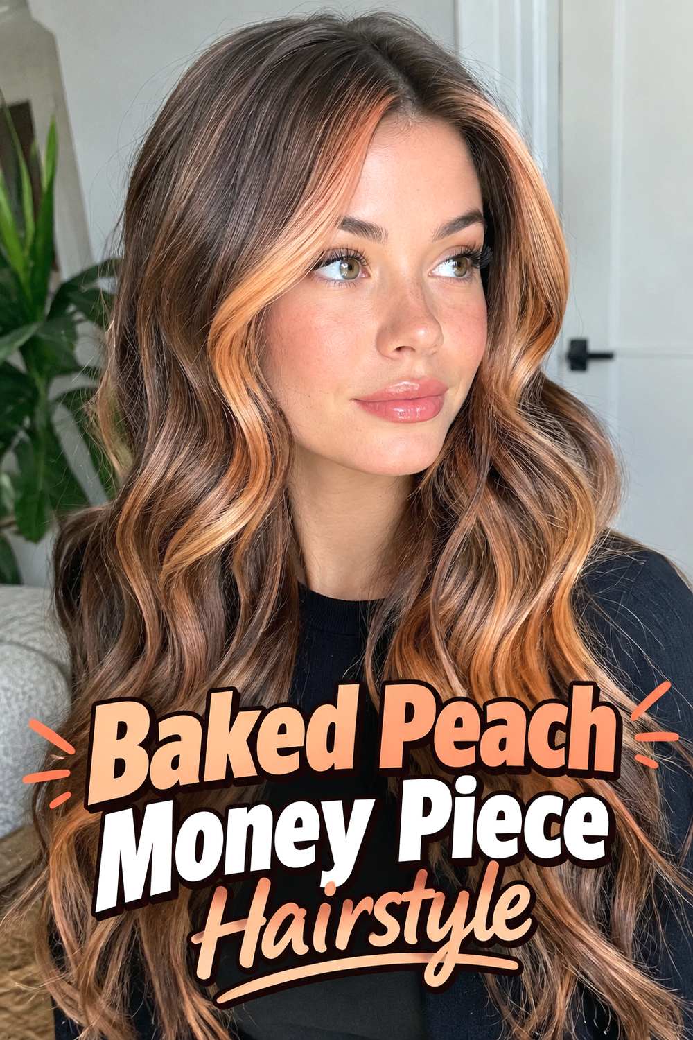 Baked Peach Money Piece Hairstyle