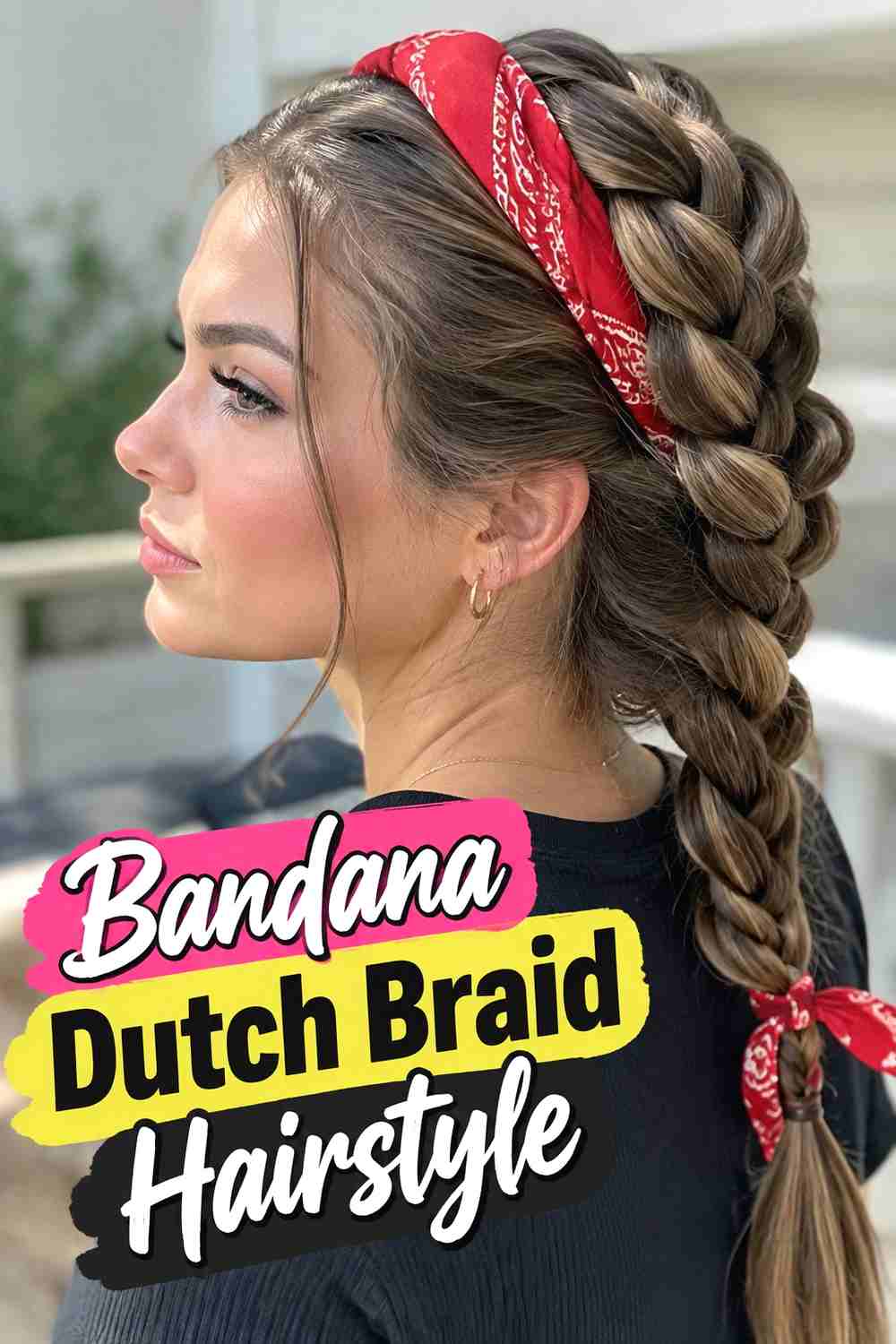 3. Bandana Dutch Braid Hairstyle