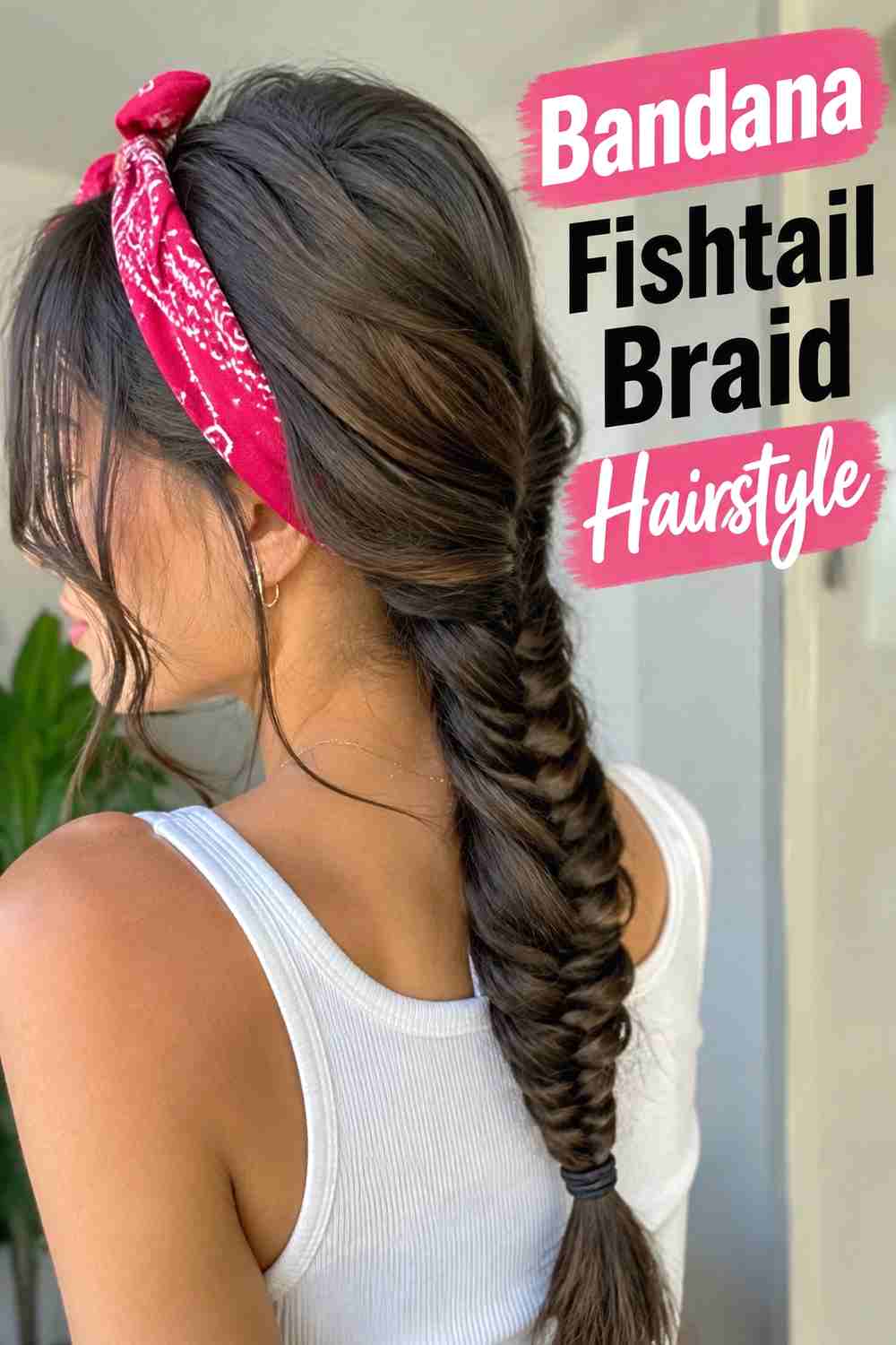 5. Bandana Fishtail Braid Hairstyle