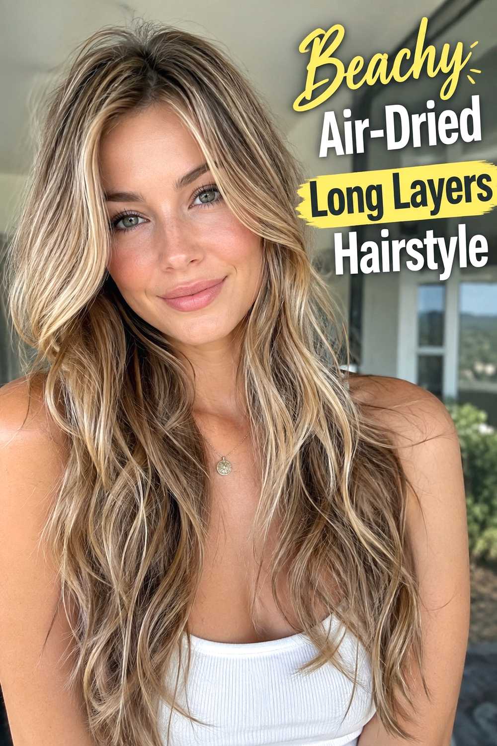 10. Beachy Air Dried Long Layers Hairstyle