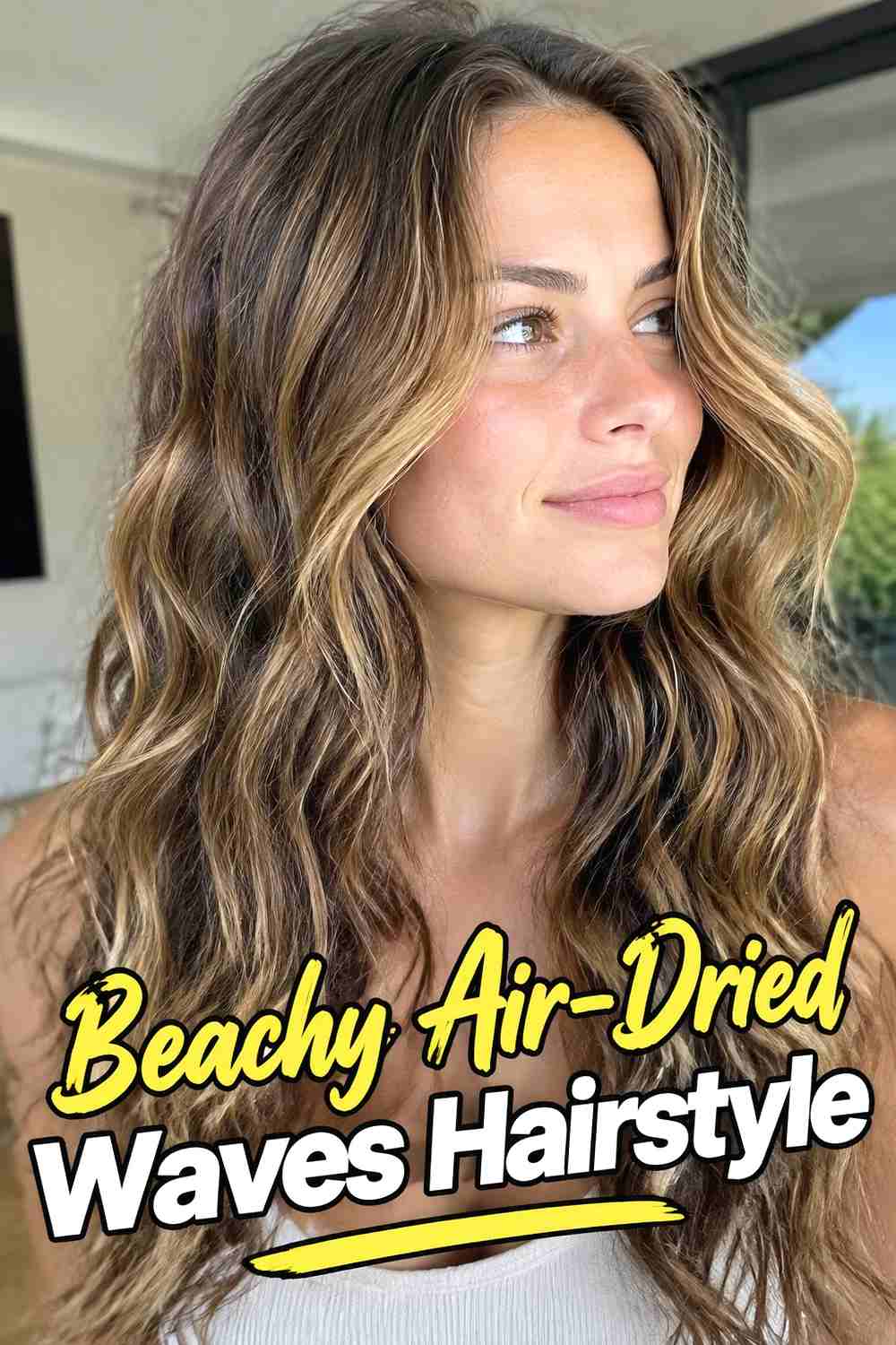 4. Beachy Air Dried Waves Hairstyle