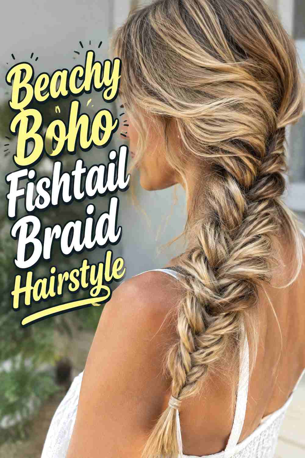 12. Beachy Boho Fishtail Braid Hairstyle