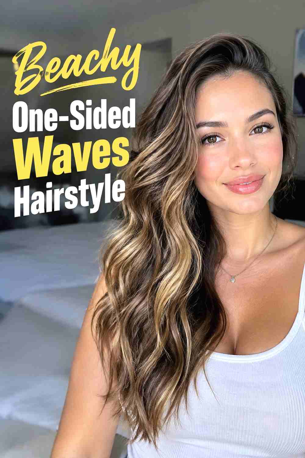 13. Beachy One Sided Waves Hairstyle