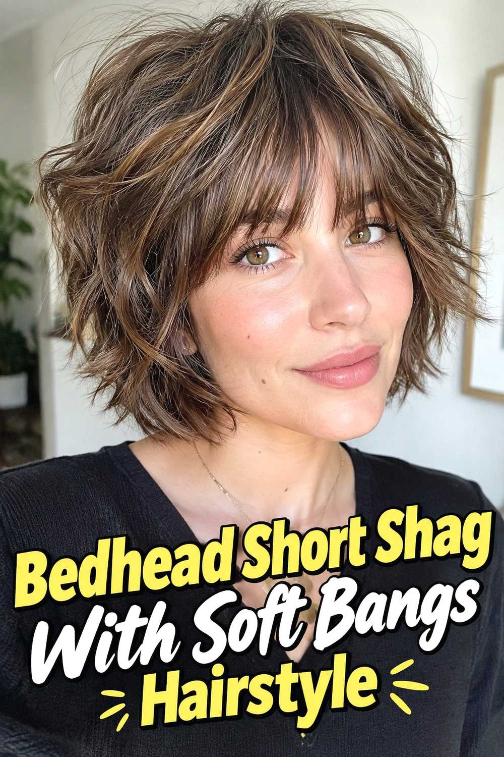 12. Bedhead Short Shag With Soft Bangs Hairstyle