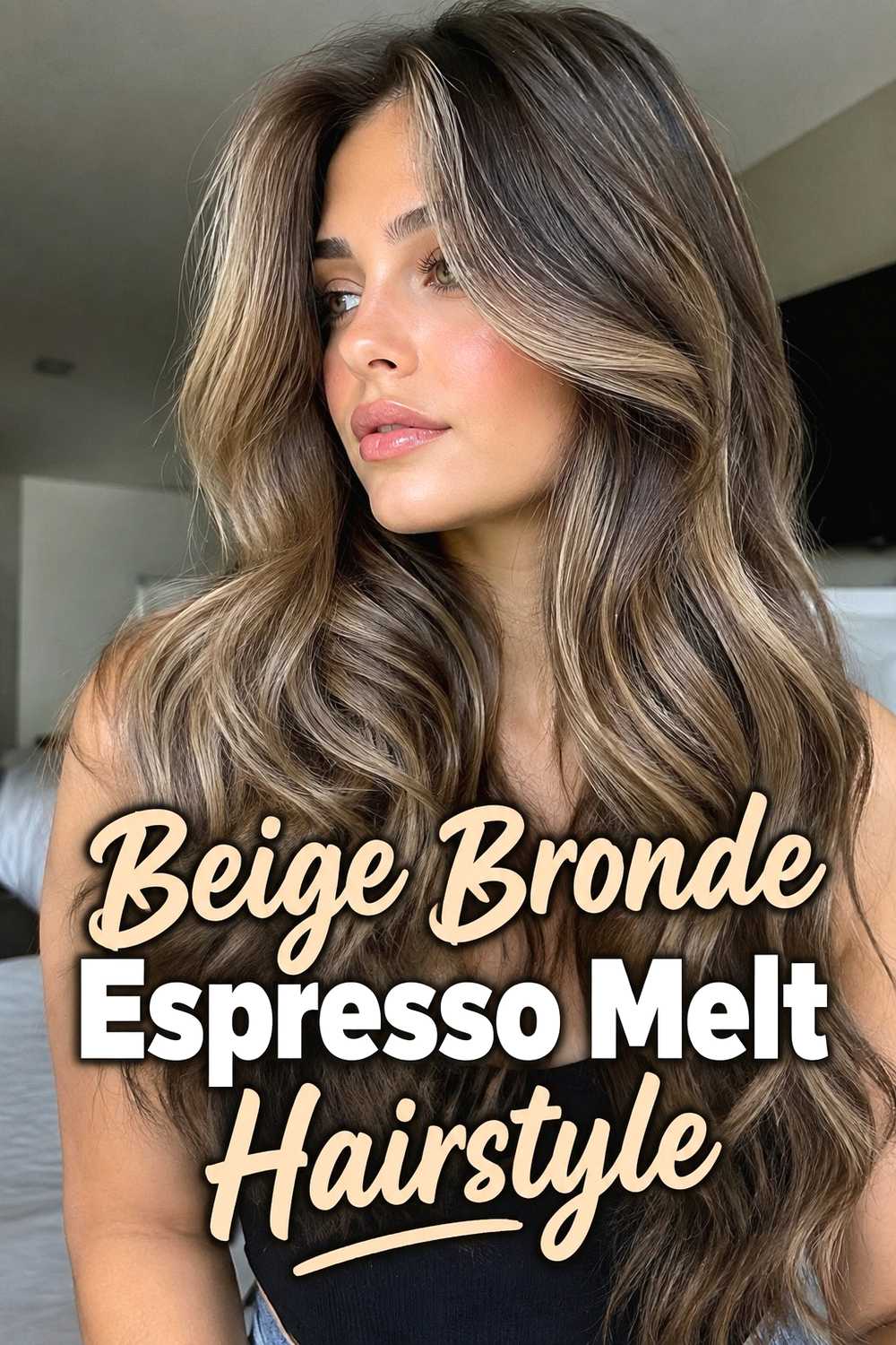 9. Beige Bronde Espresso Melt Hairstyle