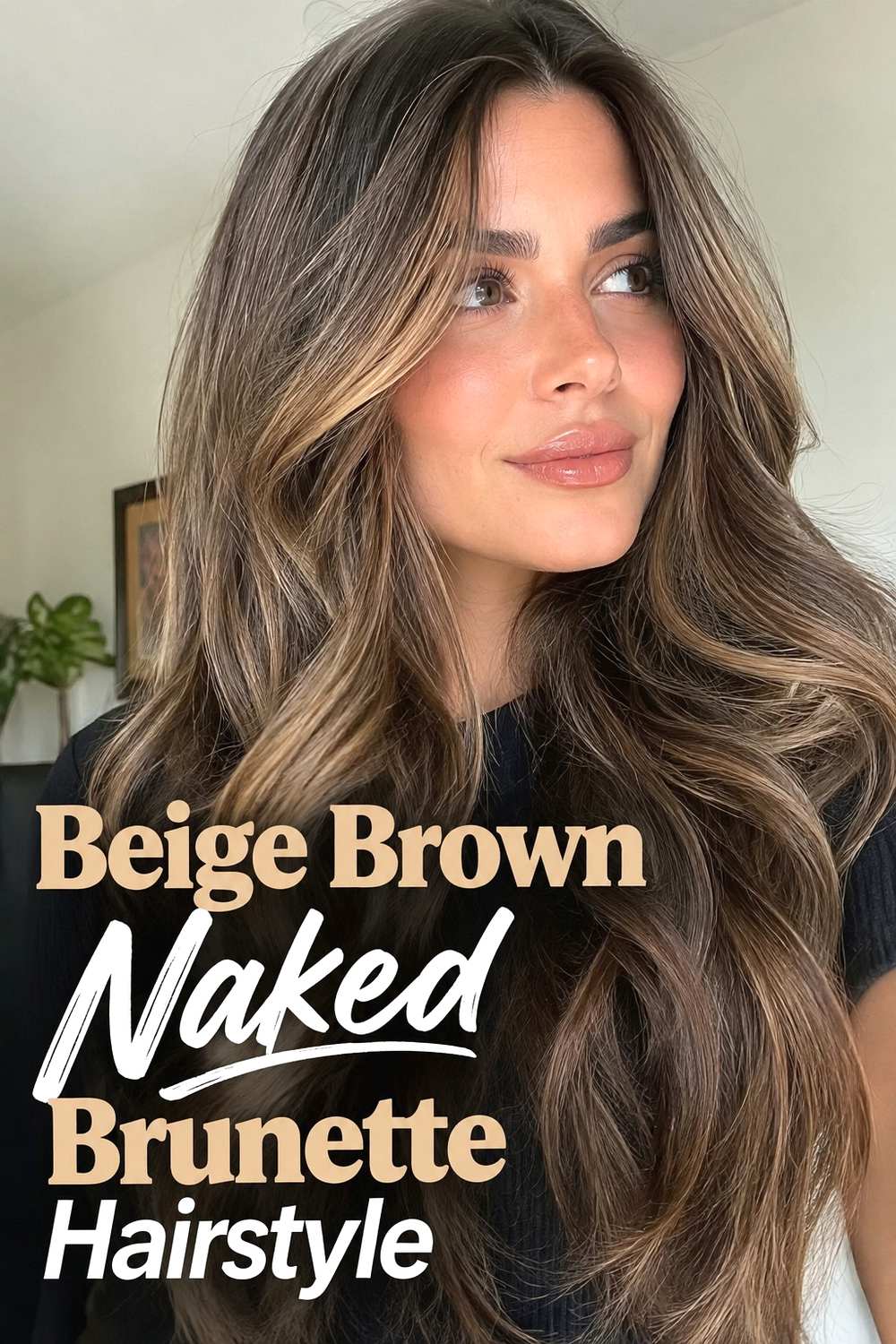 6. Beige Brown Naked Brunette Hairstyle