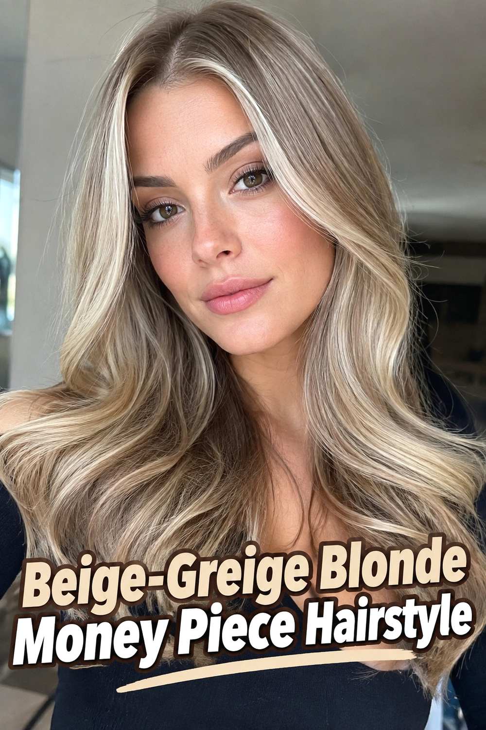 3. Beige Greige Blonde Money Piece Hairstyle
