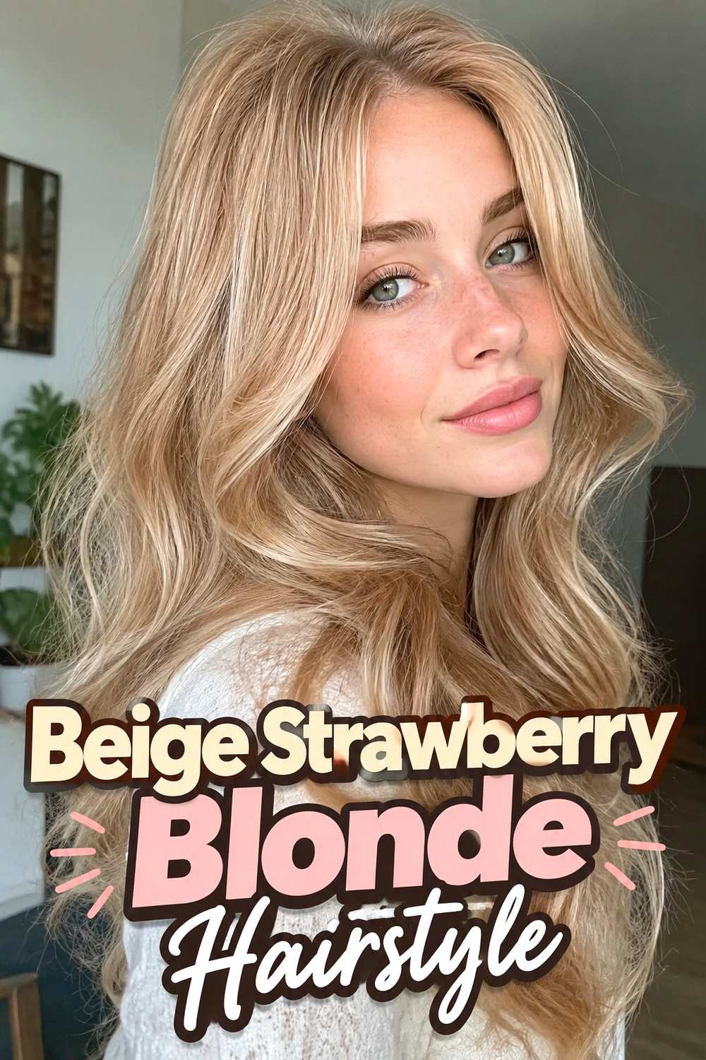 14. Beige Strawberry Blonde Hairstyle