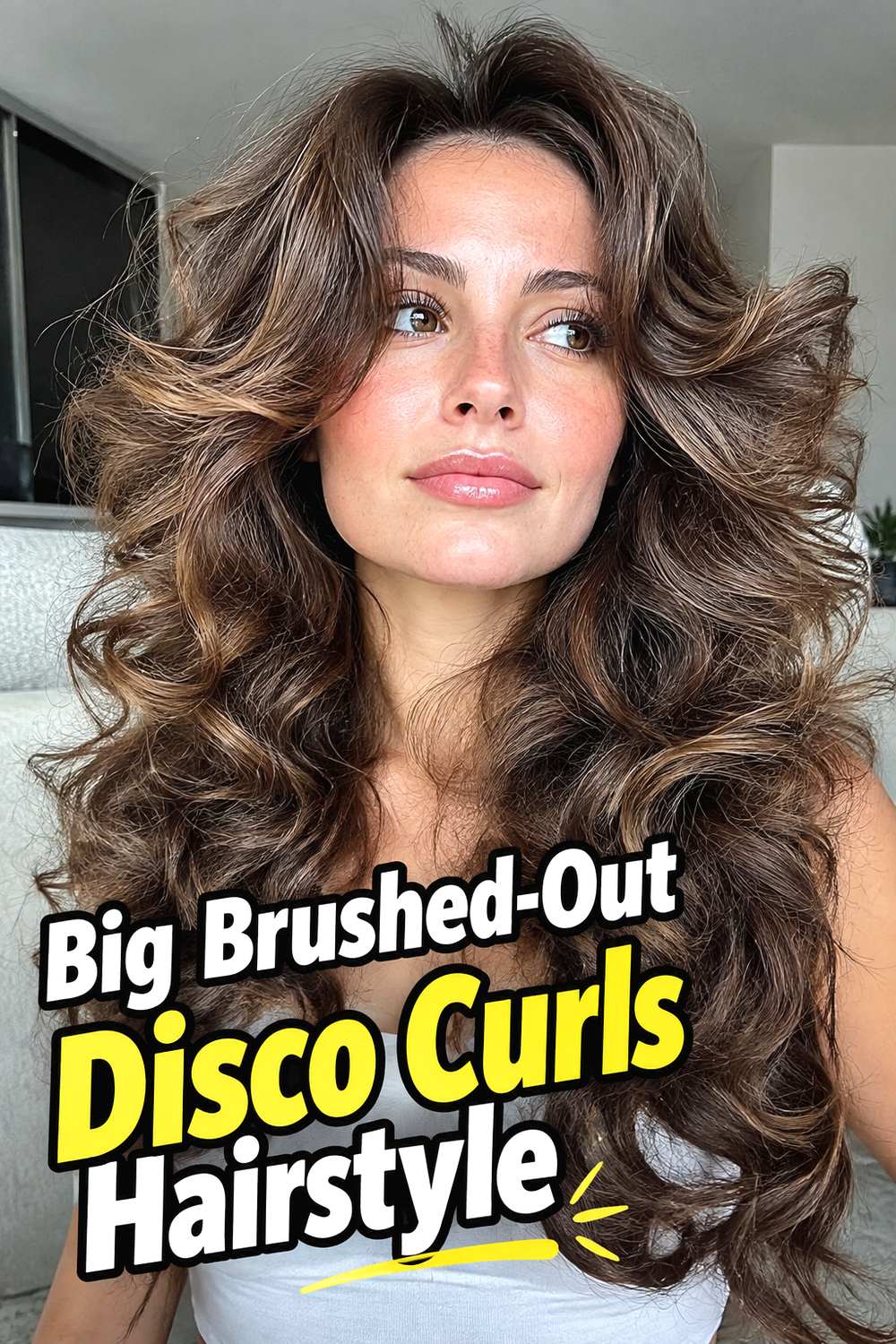 Big Brushed-Out Disco Curls Hairstyle