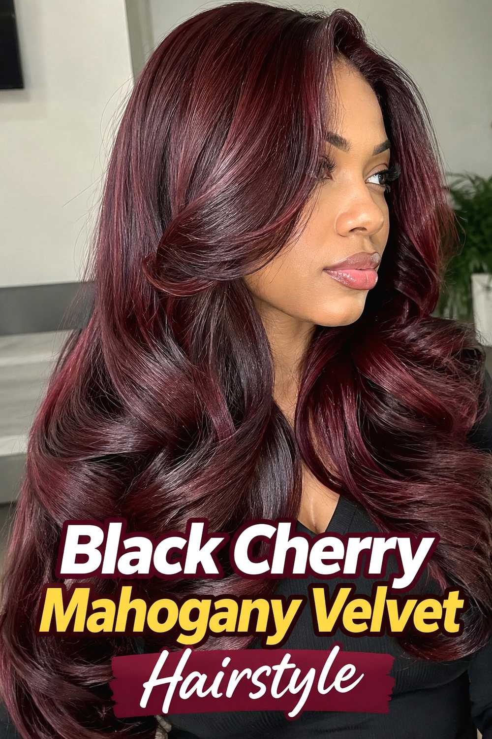 13. Black Cherry Mahogany Velvet Hairstyle