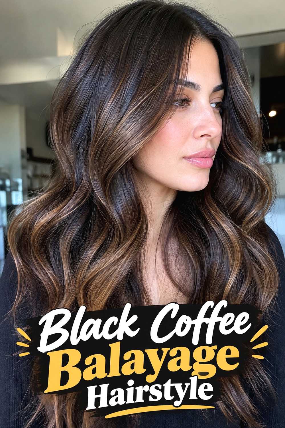 3. Black Coffee Balayage Hairstyle