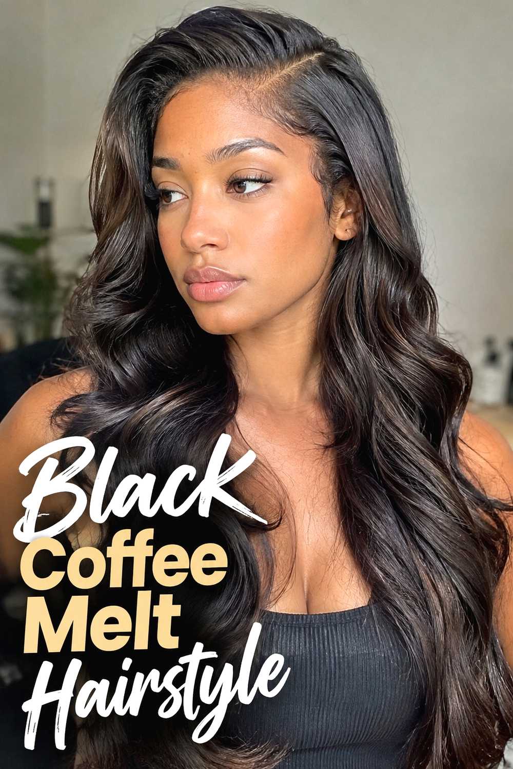 13. Black Coffee Melt Hairstyle