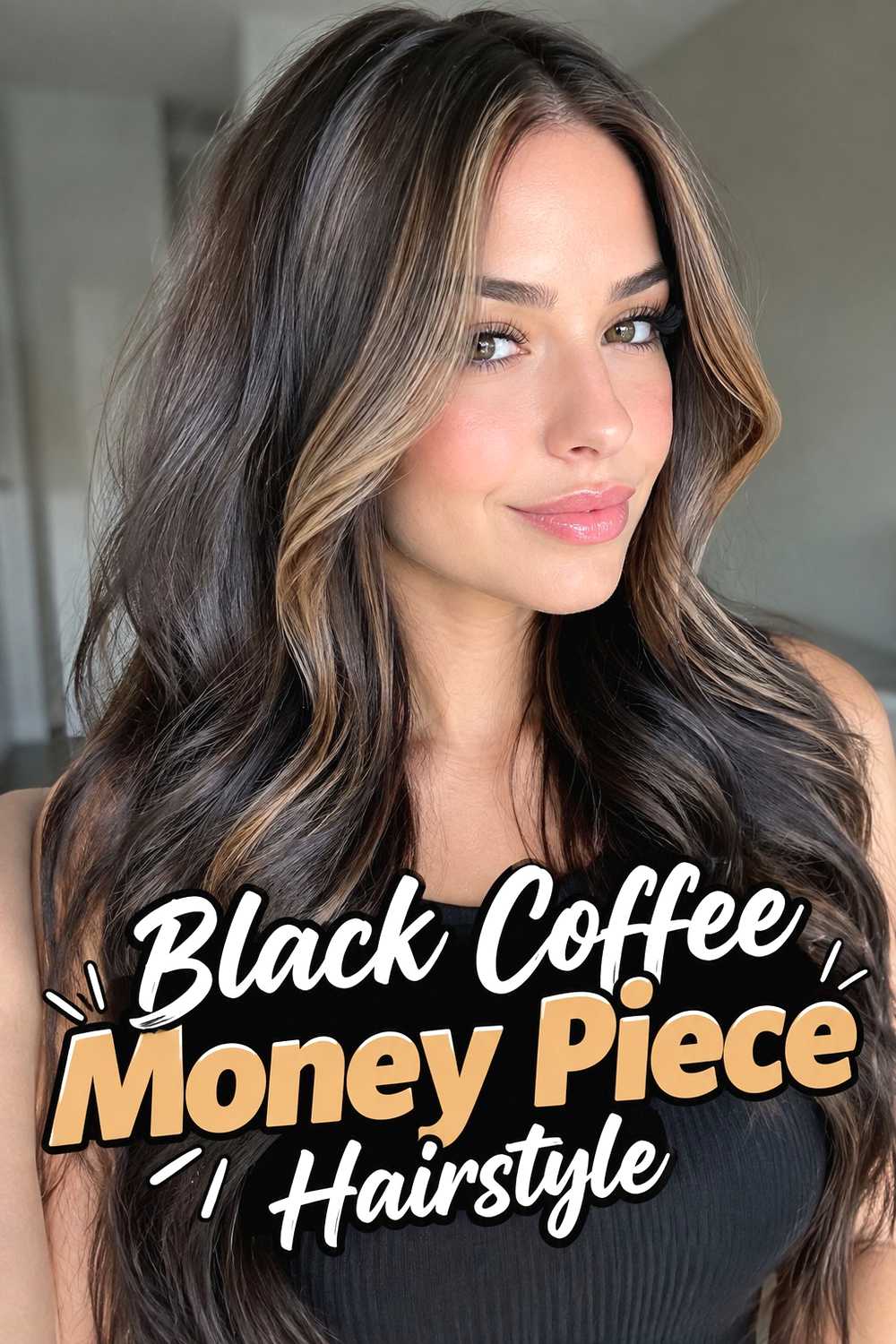 5. Black Coffee Money Piece Hairstyle