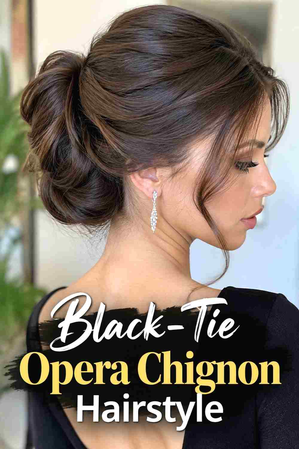 14. Black Tie Opera Chignon Hairstyle