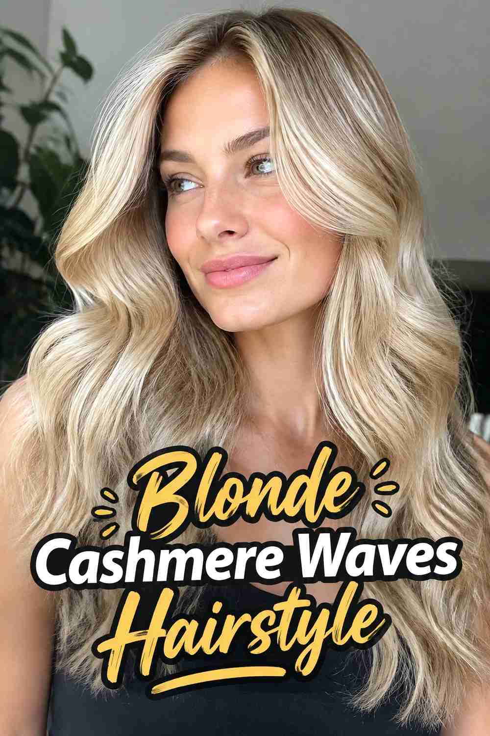 10. Blonde Cashmere Waves Hairstyle