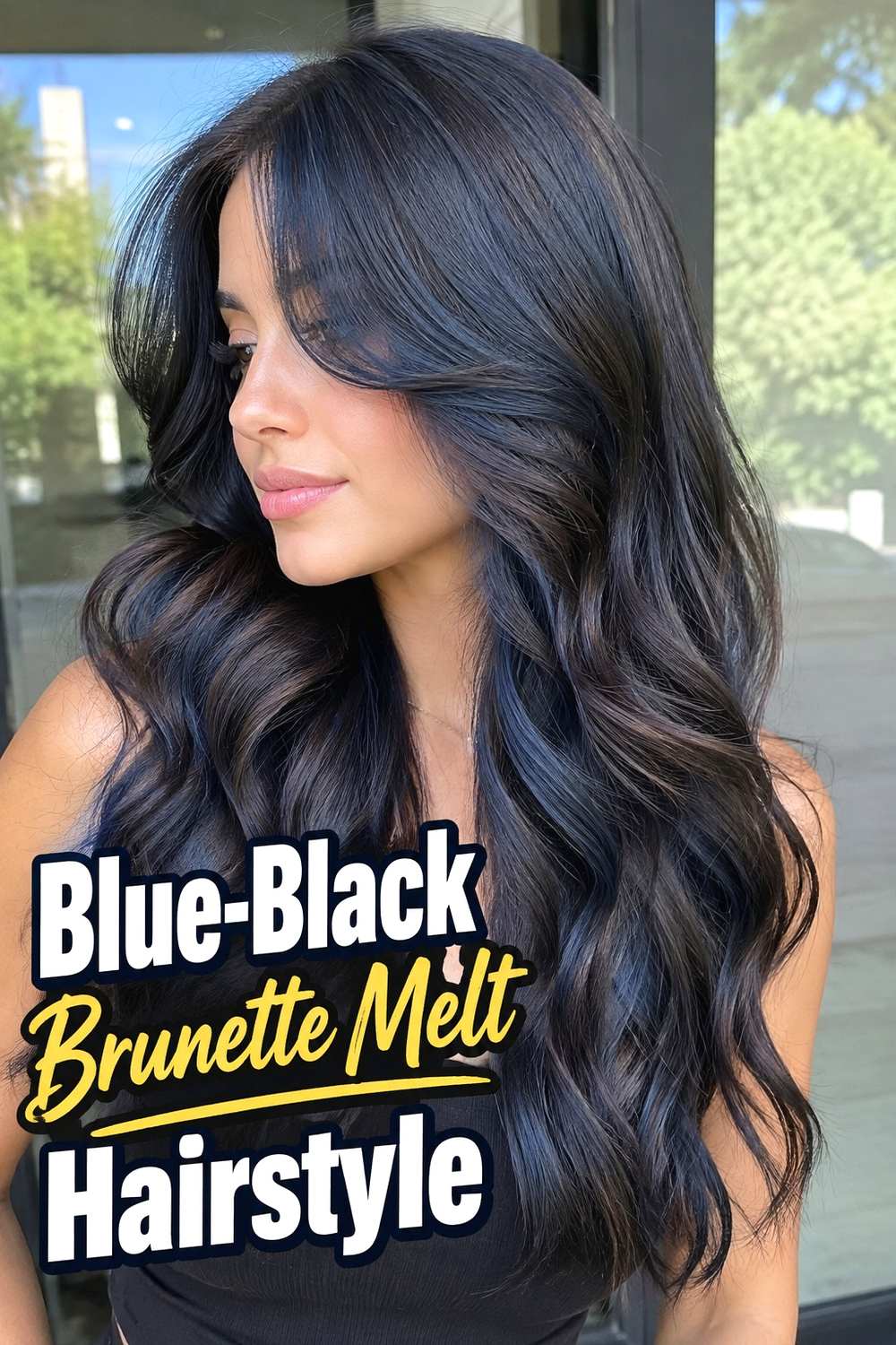 7. Blue Black Brunette Melt Hairstyle