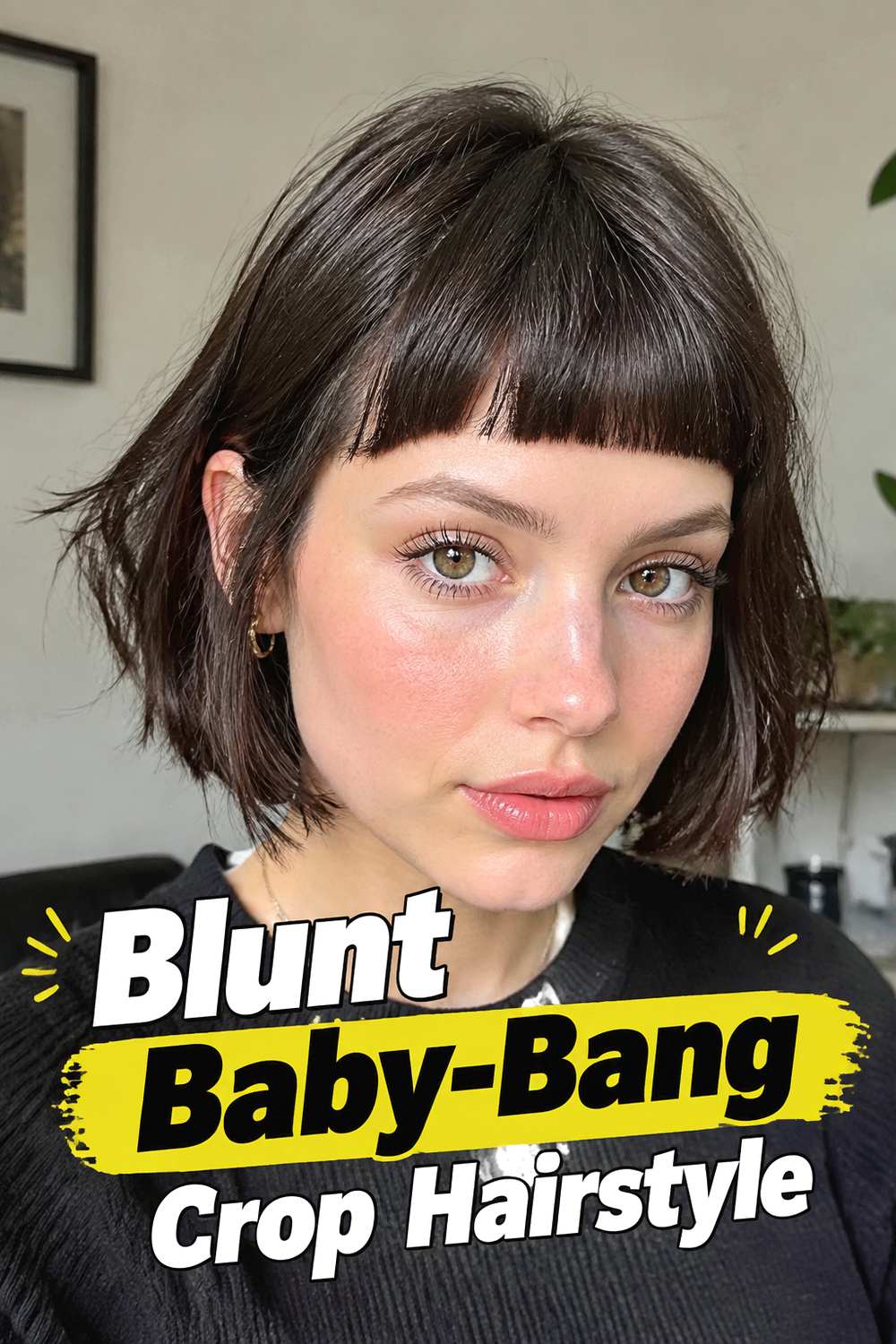 Blunt Baby-Bang Crop Hairstyle