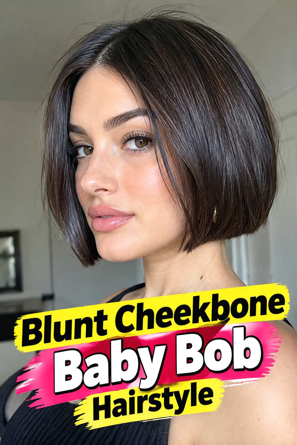 Blunt Cheekbone Baby Bob Hairstyle