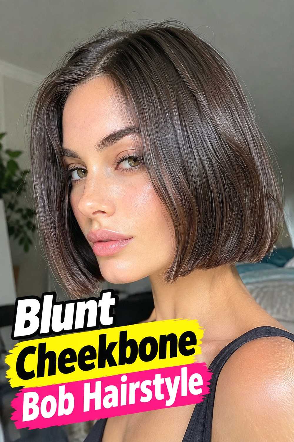 2. Blunt Cheekbone Bob Hairstyle