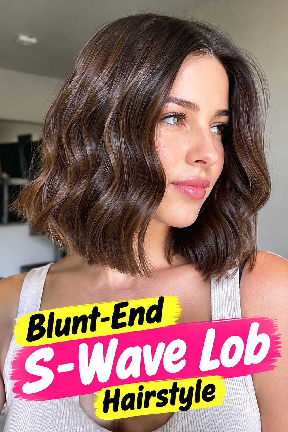 10. Blunt End S Wave Lob Hairstyle