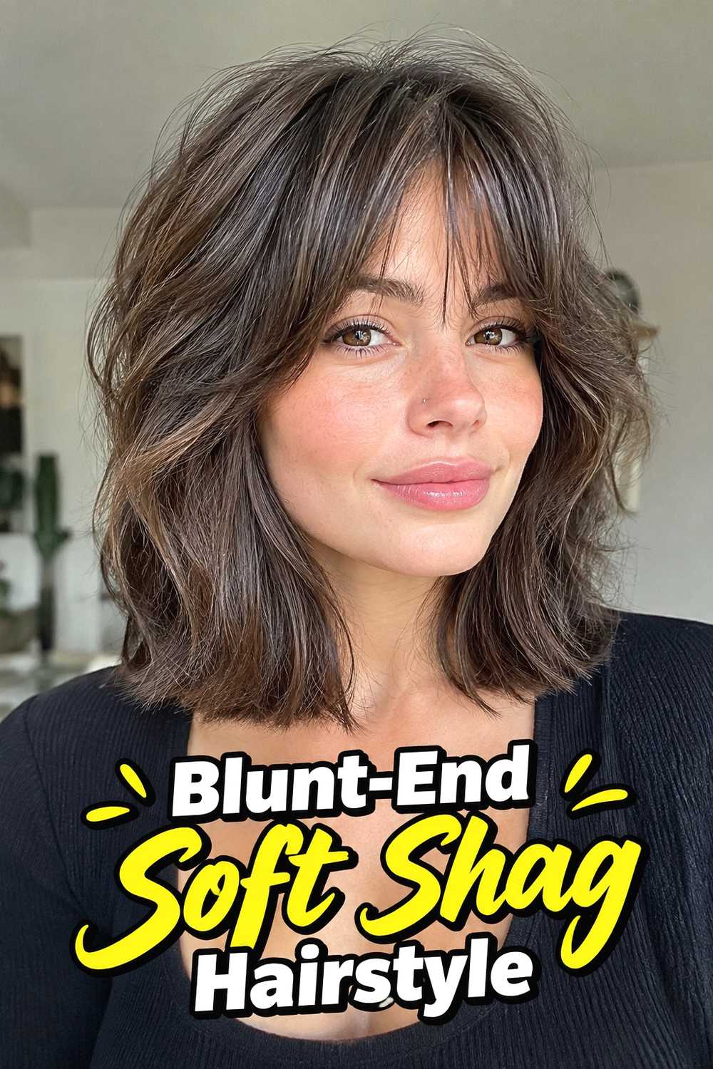 10. Blunt End Soft Shag Hairstyle