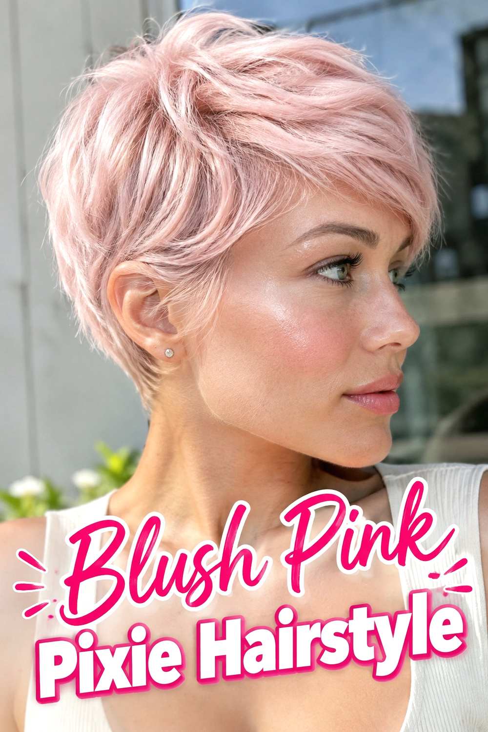 14. Blush Pink Pixie Hairstyle