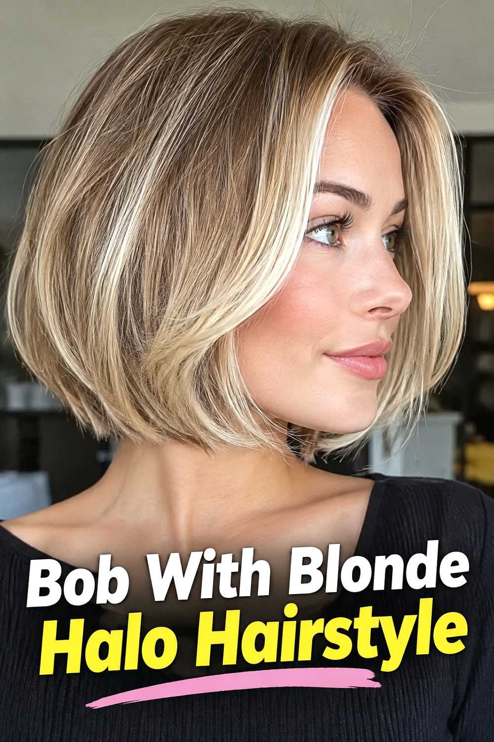 18. Bob With Blonde Halo Hairstyle