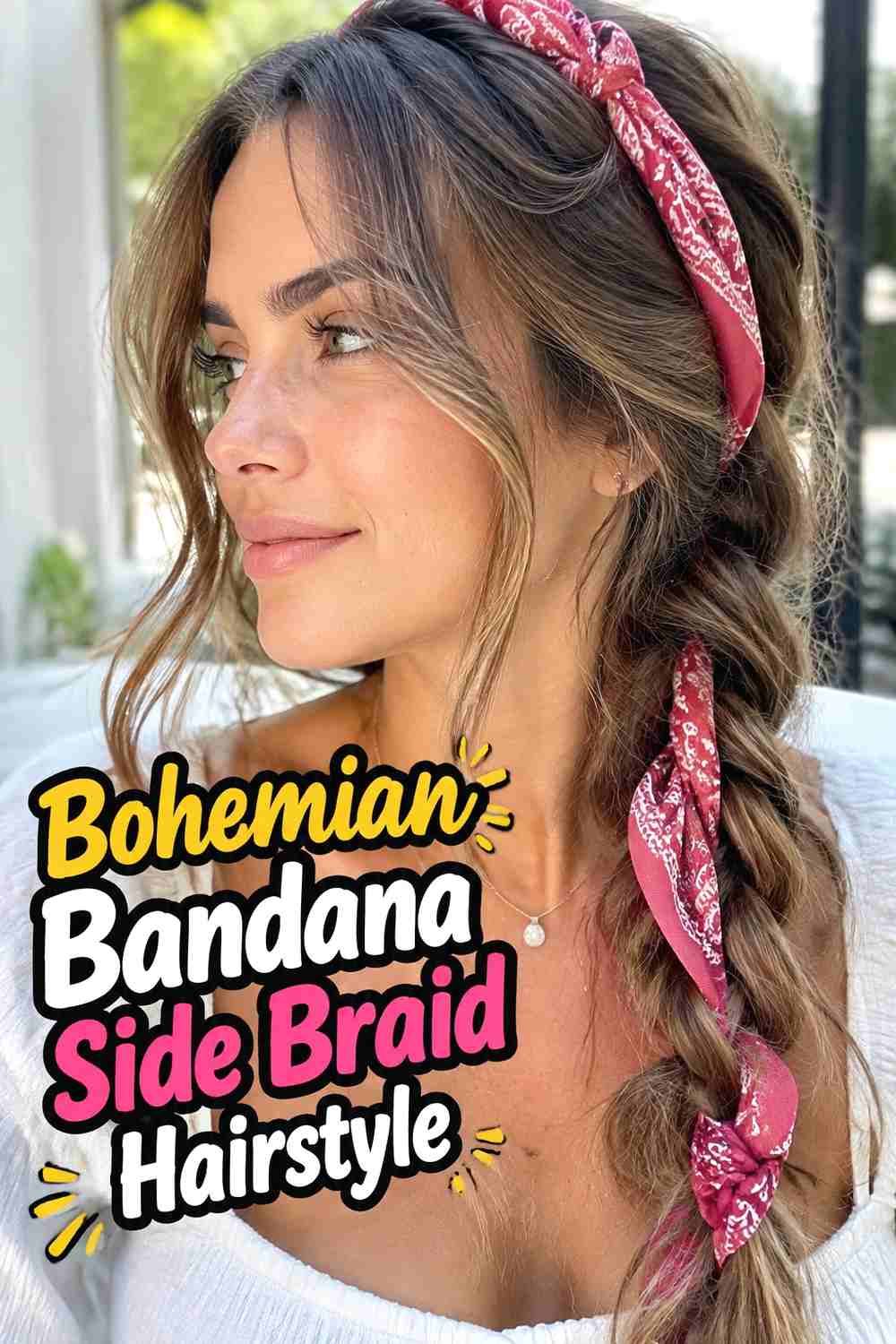 11. Bohemian Bandana Side Braid Hairstyle