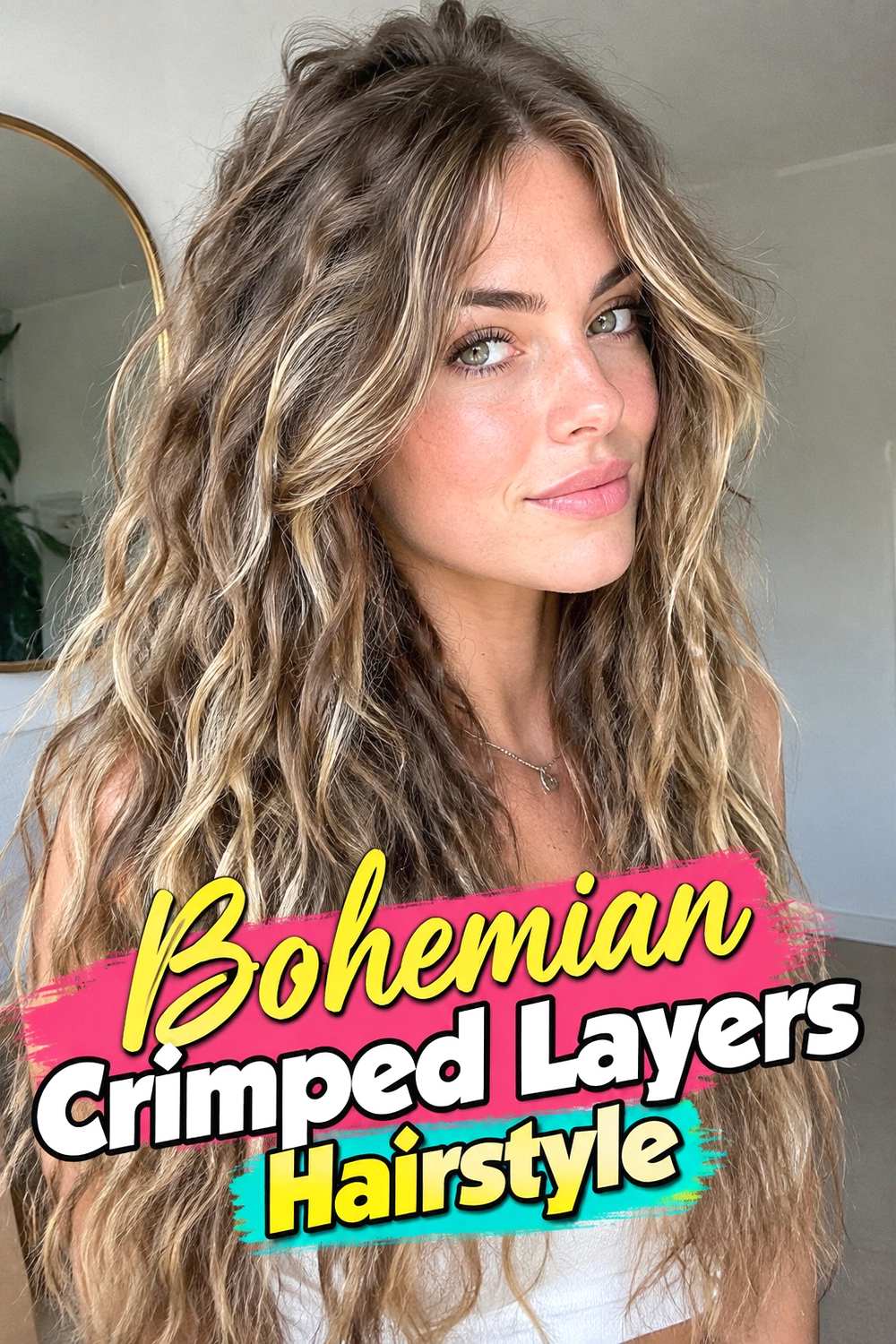 8. Bohemian Crimped Layers Hairstyle