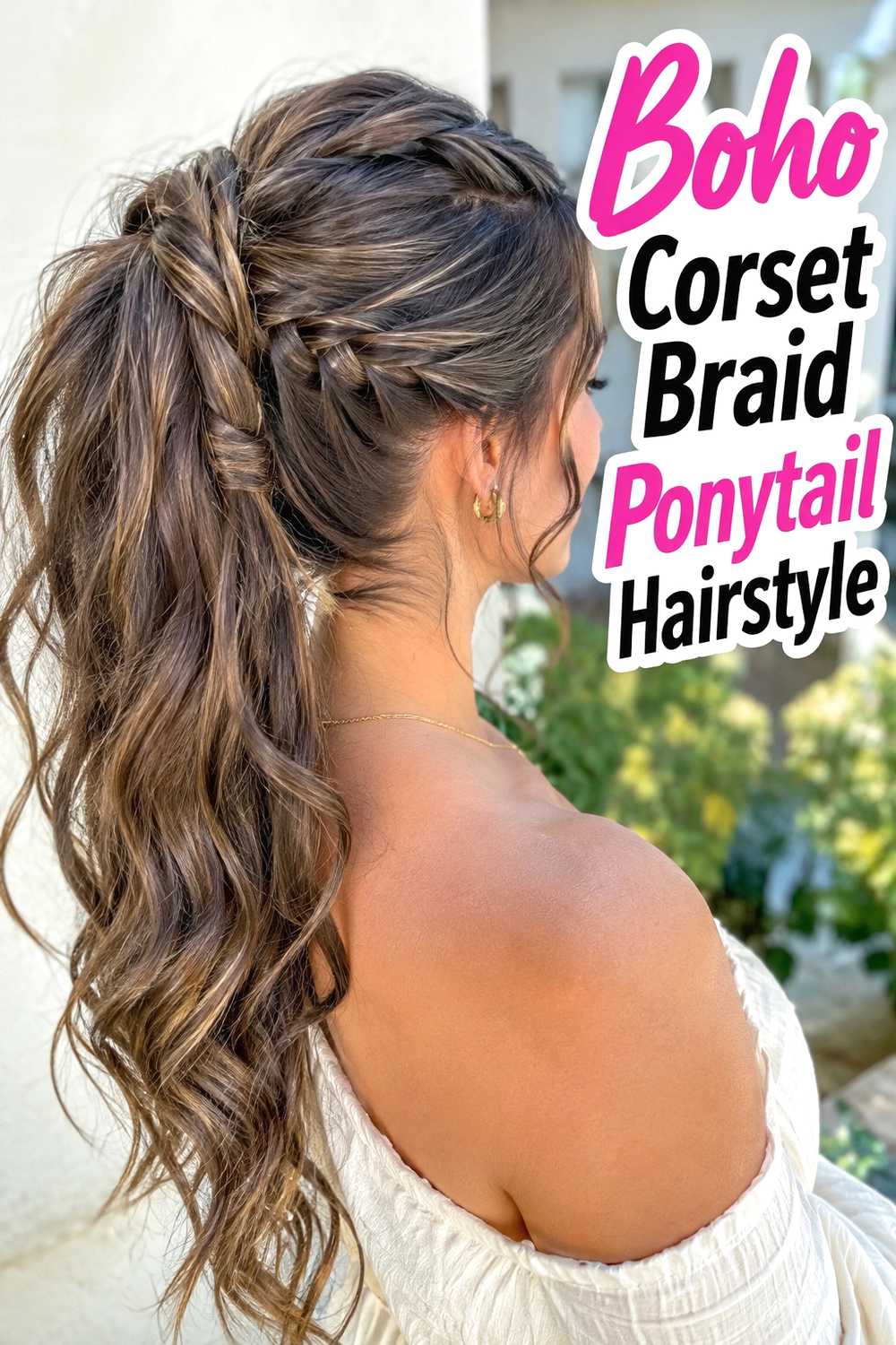 13. Boho Corset Braid Ponytail Hairstyle