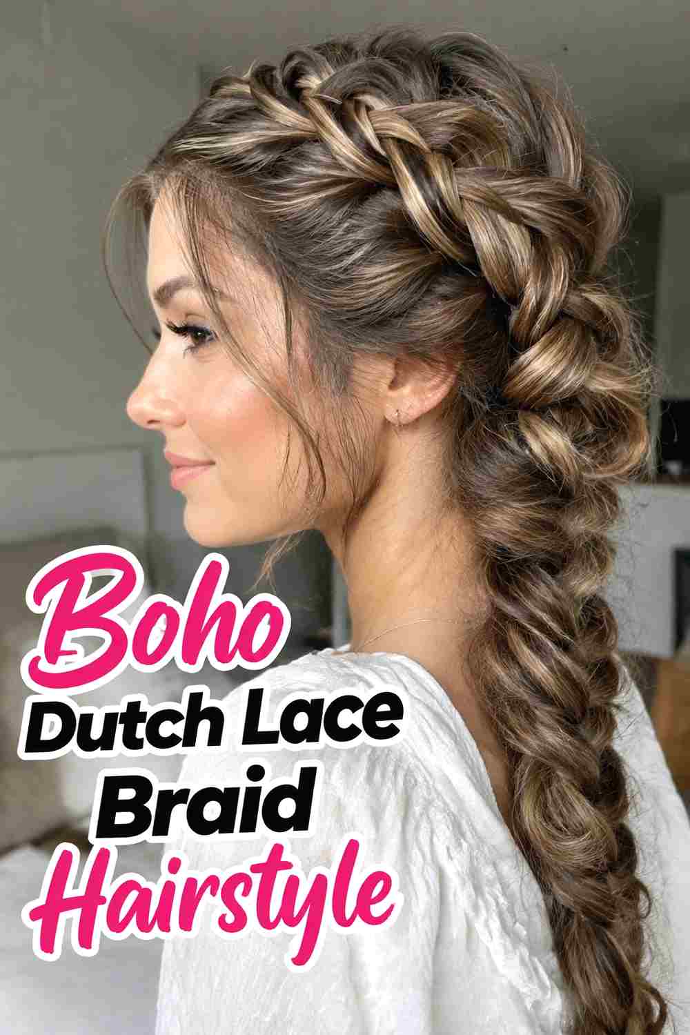 9. Boho Dutch Lace Braid Hairstyle