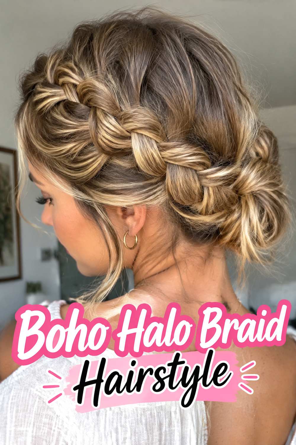Boho Halo Braid Hairstyle