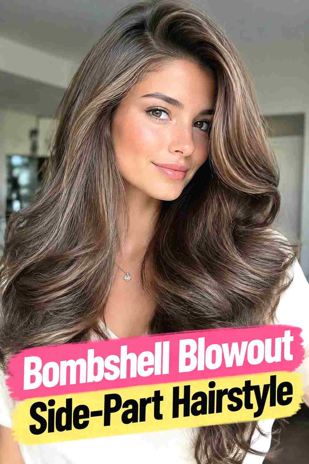 1. Bombshell Blowout Side Part Hairstyle