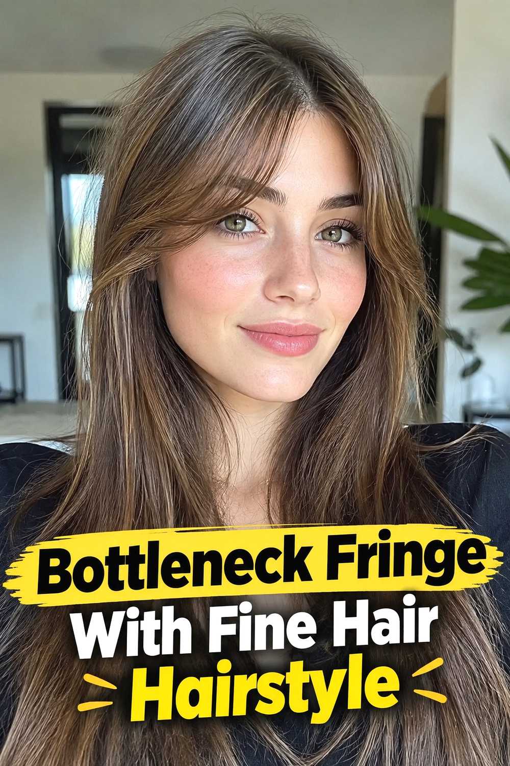 18. Bottleneck Fringe With Fine Hair Hairstyle
