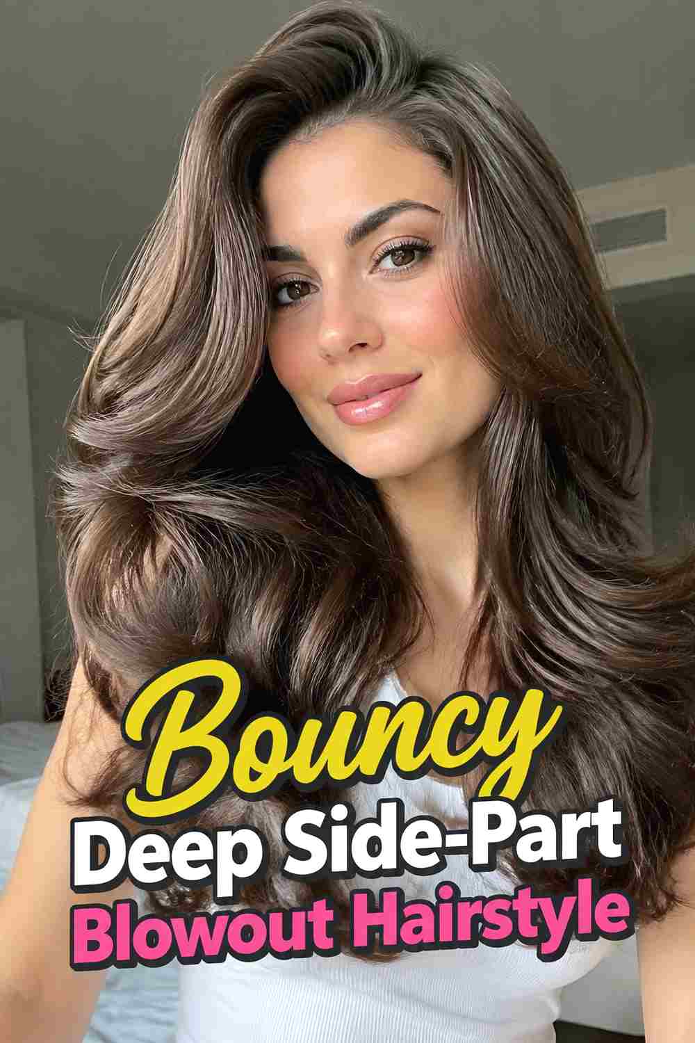11. Bouncy Deep Side Part Blowout Hairstyle