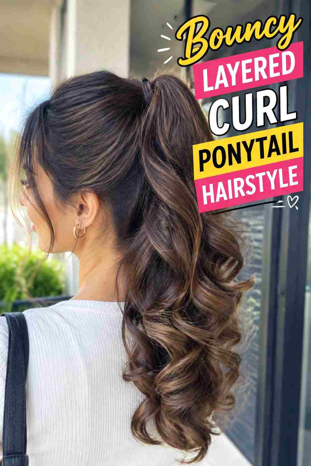 5. Bouncy Layered Curl Ponytail Hairstyle