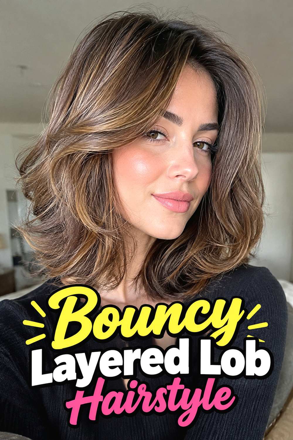 Bouncy Layered Lob Hairstyle