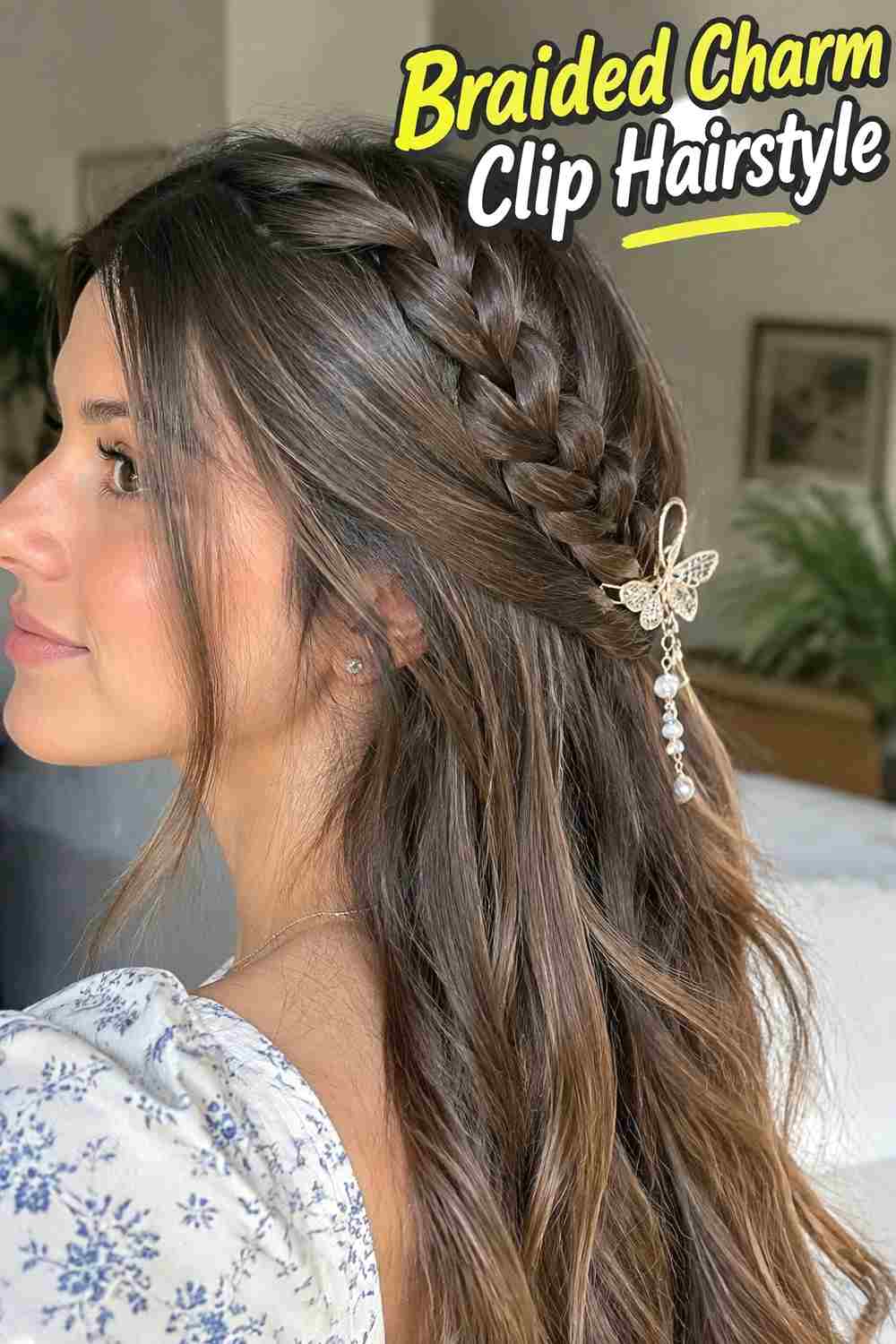 16. Braided Charm Clip Hairstyle