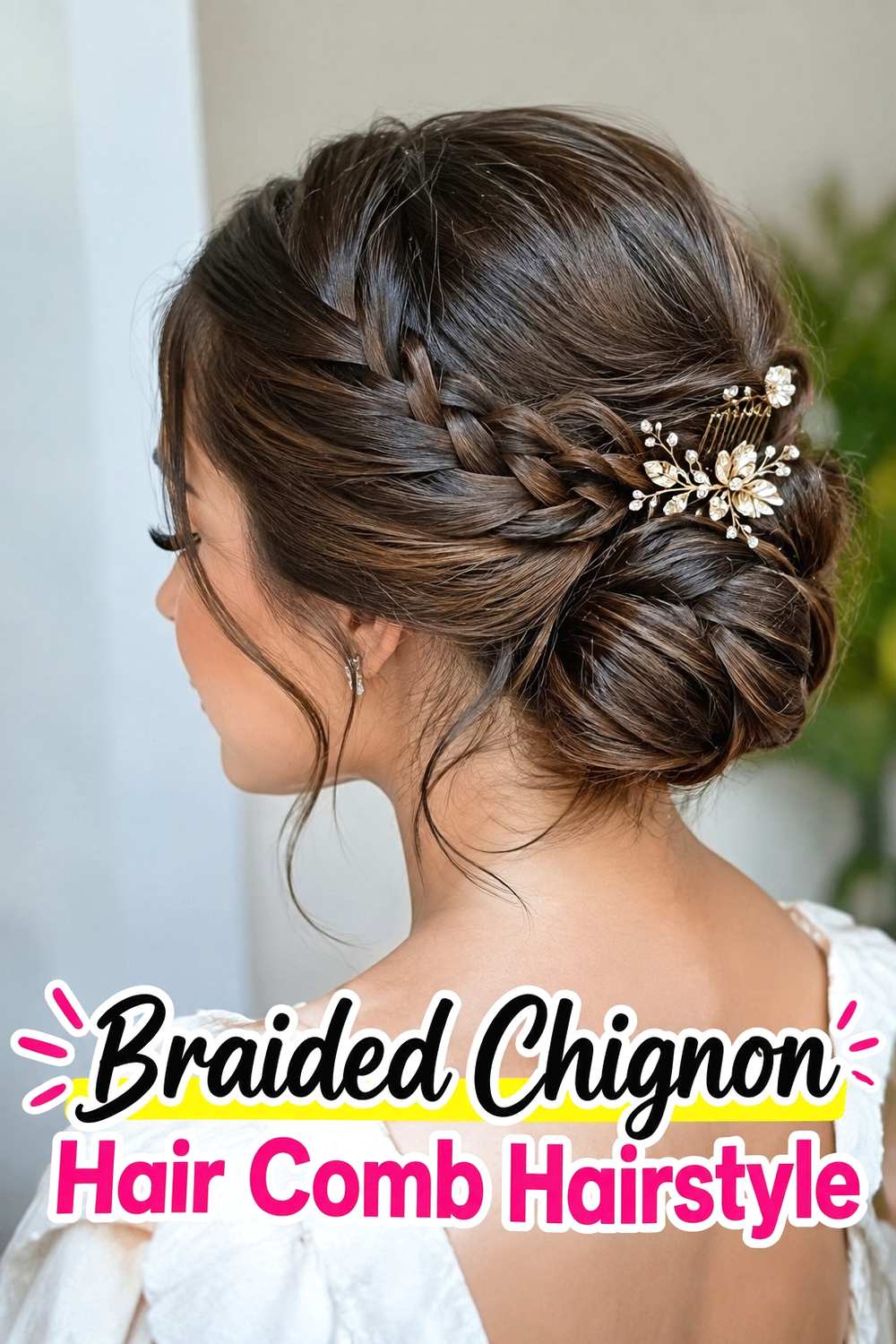 6. Braided Chignon Hair Comb Hairstyle