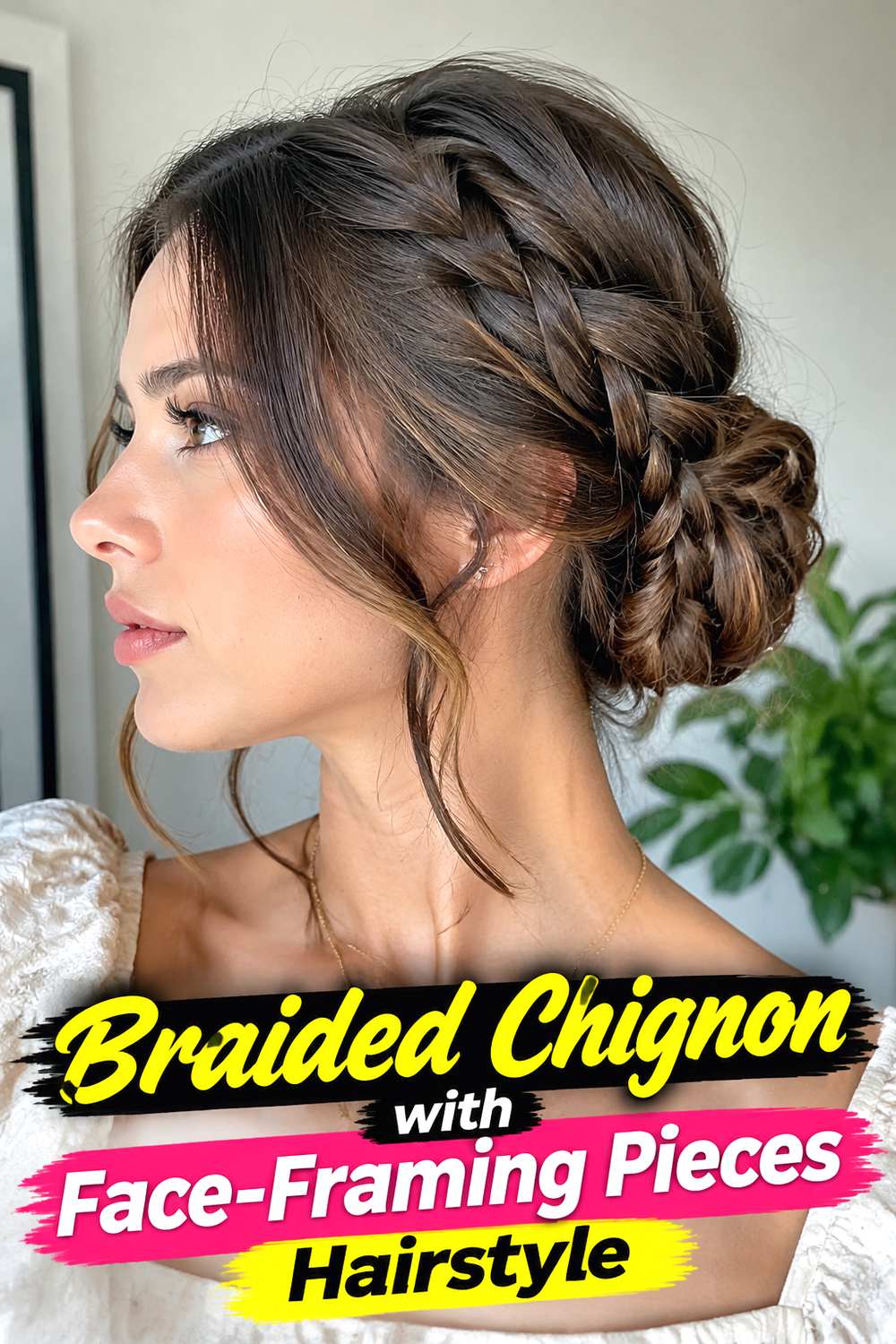 Braided Chignon with Face-Framing Pieces Hairstyle