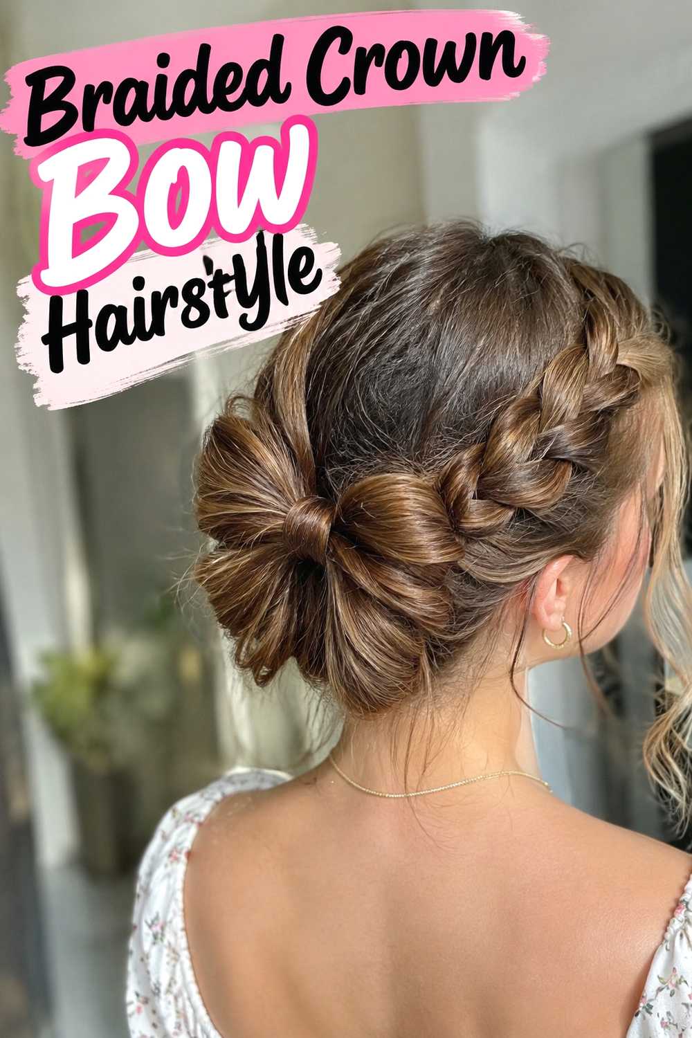 5. Braided Crown Bow Hairstyle