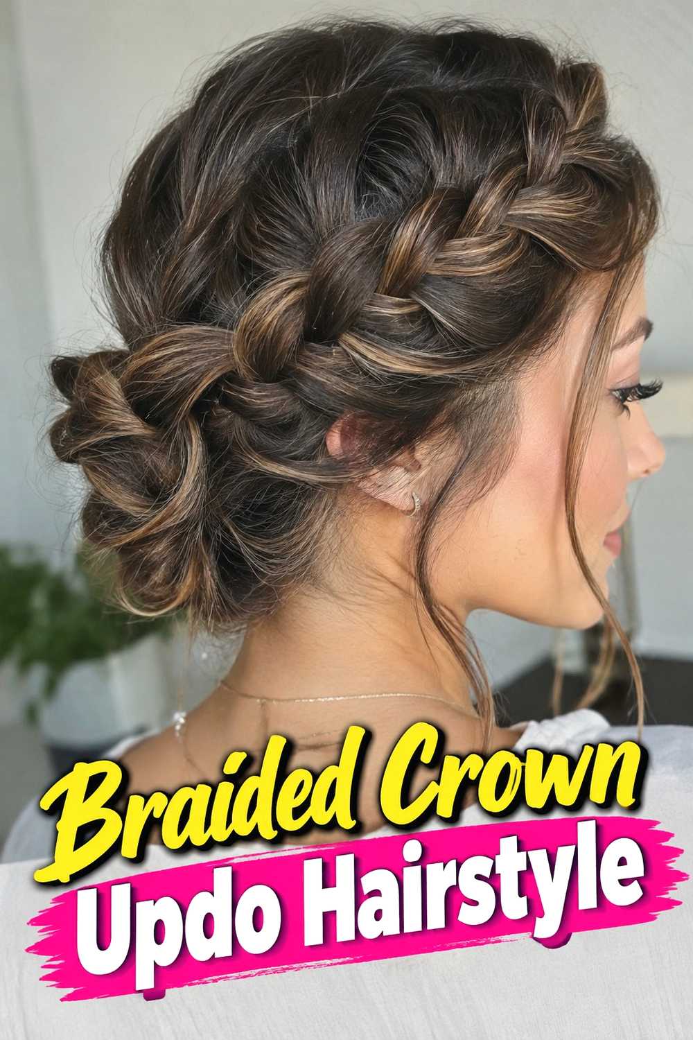 7. Braided Crown Updo Hairstyle