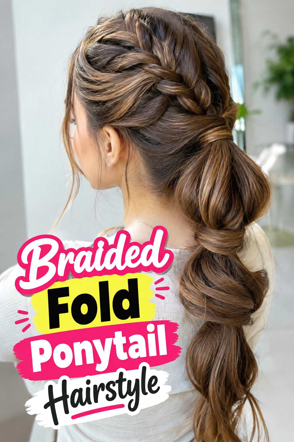 Braided Fold Ponytail Hairstyle
