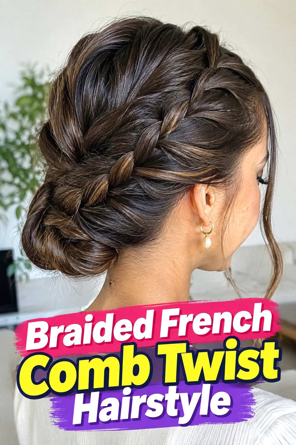 9. Braided French Comb Twist Hairstyle